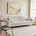 Canapé clic-clac Amelia 3 places en velours cotelé beige clair