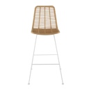 Chaise haute de jardin professionnelle Selva en résine recyclée et métal blanc