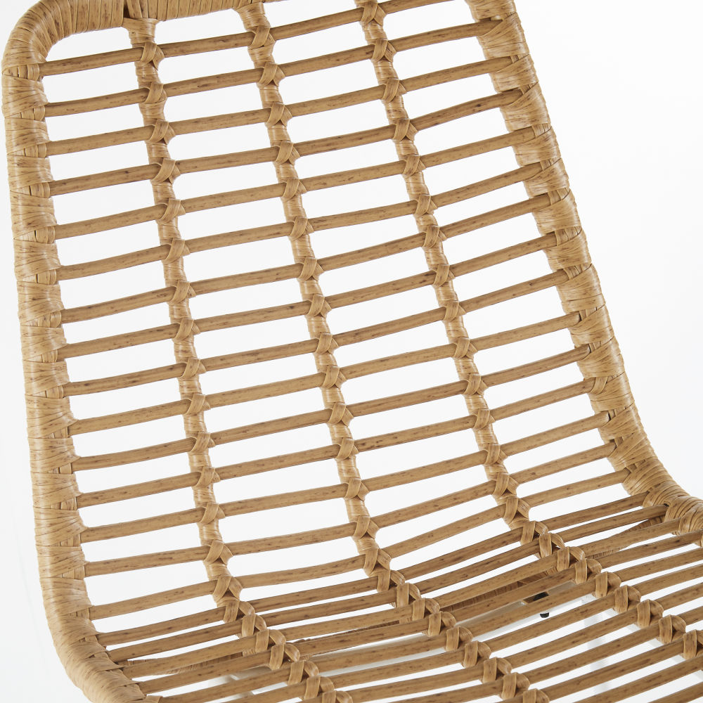 Chaise haute de jardin professionnelle Selva en résine recyclée et métal blanc