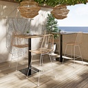 Chaise haute de jardin professionnelle Selva en résine recyclée et métal blanc