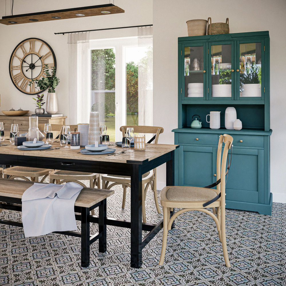 Chaise bistrot Tradition en bois de hêtre et bambou