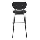 Chaise de bar Oscarine Business en velours noir et acier noir