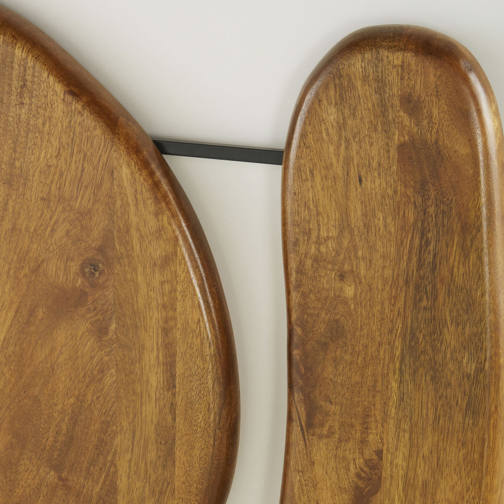 Déco murale abstraite Arsene en bois de manguier 89x123