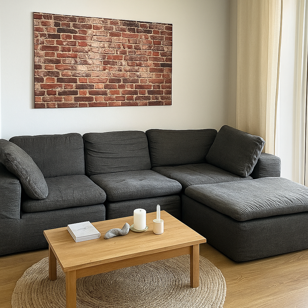 Canapé d'angle modulable Santorini 3/4 places tissu gris anthracite