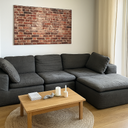 Canapé d'angle modulable Santorini 3/4 places tissu gris anthracite