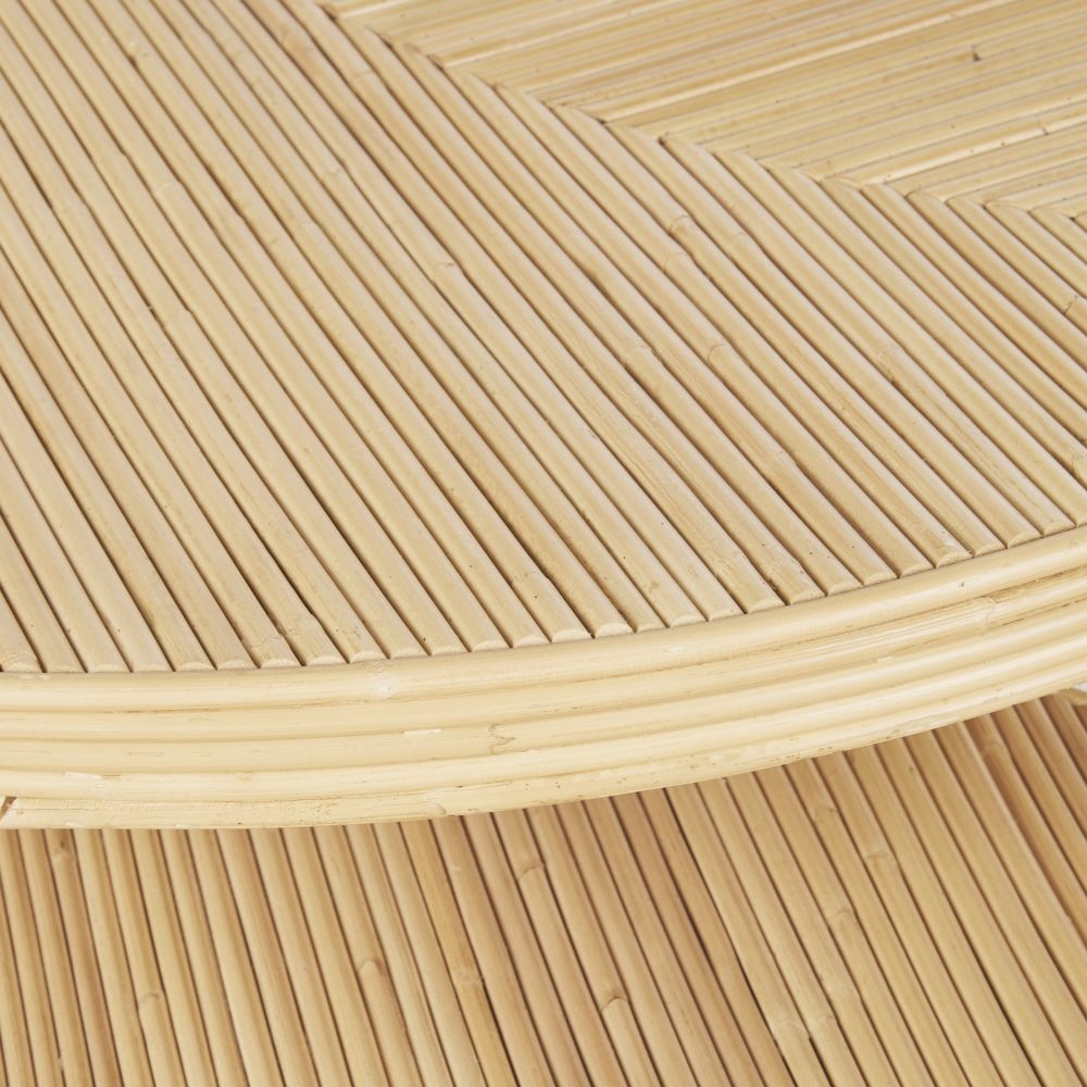 Tables gigognes Tanja marqueterie de rotin beige