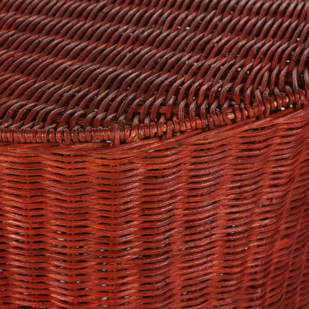 Bout de canapé Tella en rotin et métal