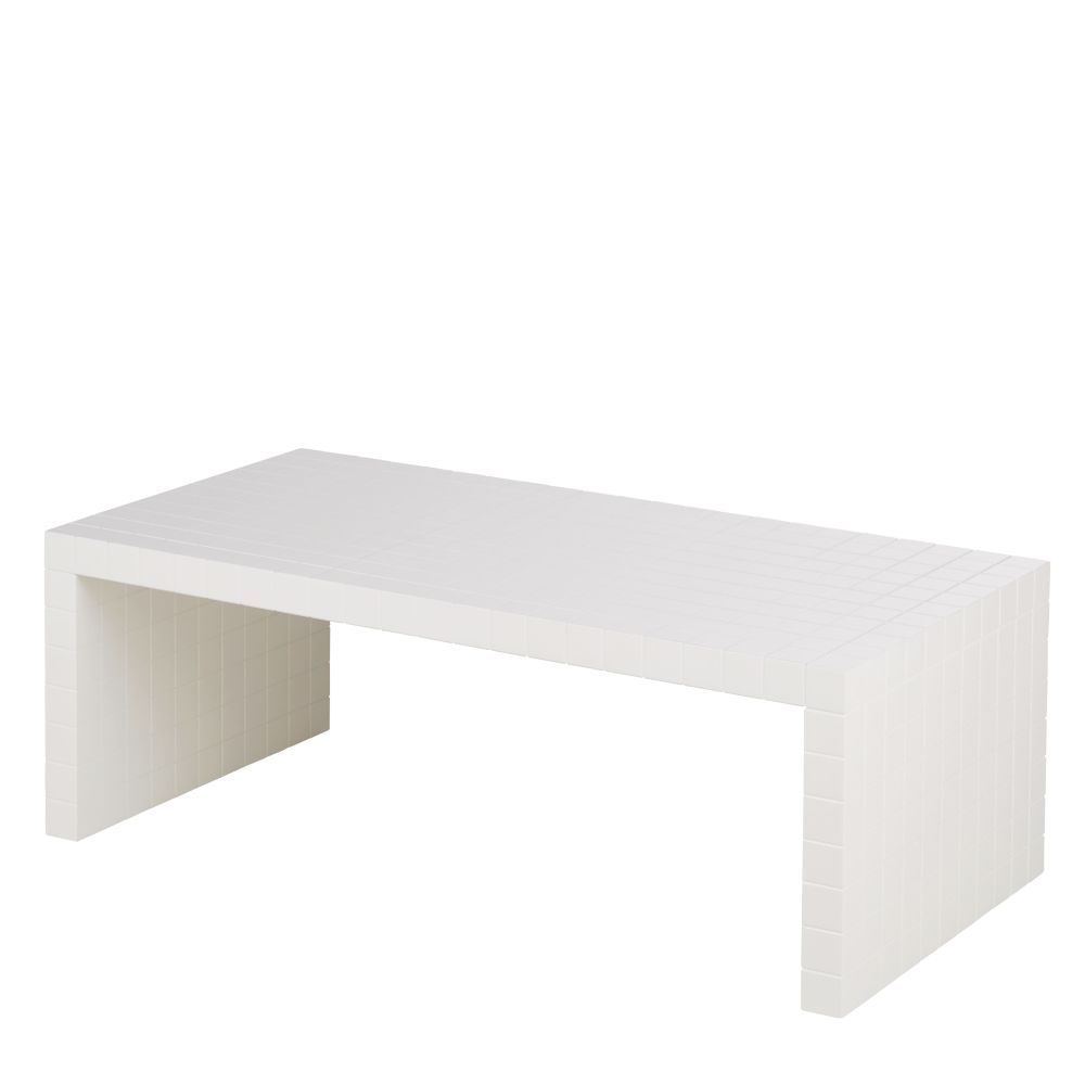 Table basse Quadrillo coloris blanche à carreaux L110