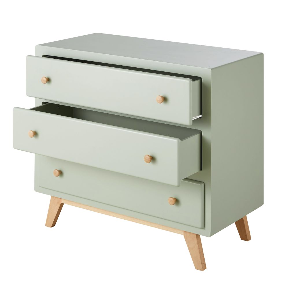 Commode Sweet verte , 3 tiroirs compatible plan à langer