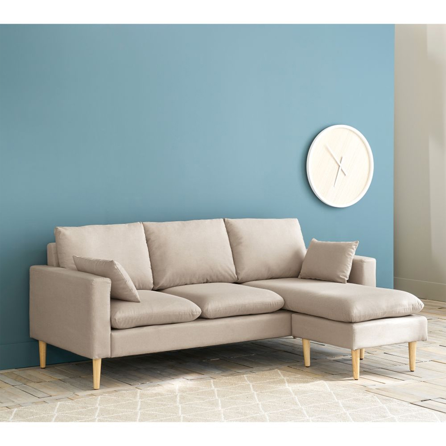 JOEY - Canapé d'angle 3/4 places beige