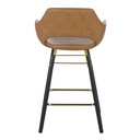 Lots 2 Fauteuils Baseball pour îlot central marron