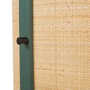 Bar Dabali 1 porte vert foncé et rotin tressé