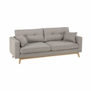 BROOKE - Canapé style scandinave 3 places gris clair
