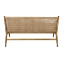 Banquette de jardin Nairobi 2 places en résine tressée imitation rotin et bois d'acacia massif