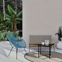 Banquette de jardin Nairobi 2 places en résine tressée imitation rotin et bois d'acacia massif