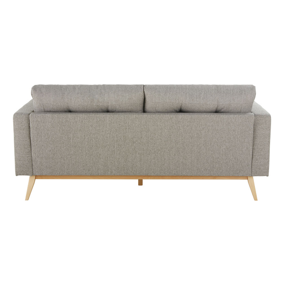 BROOKE - Canapé style scandinave 3 places gris clair