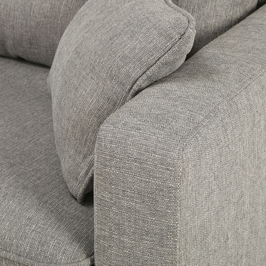 BROOKE - Canapé style scandinave 3 places gris clair