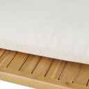 Salon de jardin Acacio 3 places en bois d'acacia massif et coussins en tissu recyclé écru