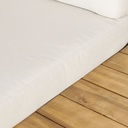 Salon de jardin Bahamas 5 places en aluminium et bois d'acacia massif avec coussins écrus