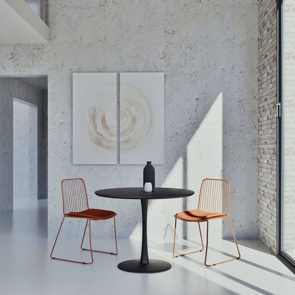 Table à manger ronde Circle noir 4/5 personnes