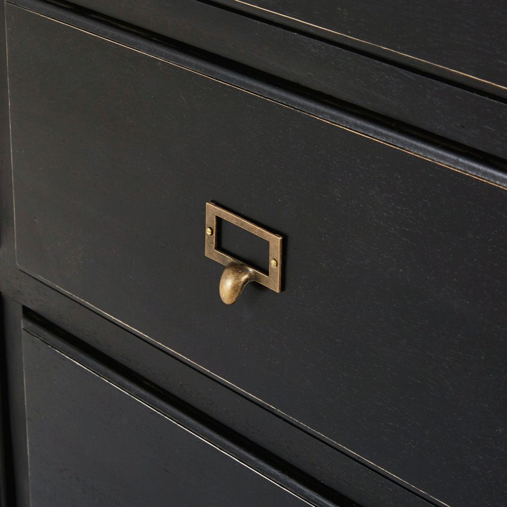 Bibliothèque Versailles 6 tiroirs noire