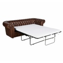 Canapé-lit Chesterfield 3 Places en Cuir Marron Vieilli pour Salon Élégant à Dakar, Sénégal