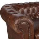 Canapé-lit Chesterfield 3 Places en Cuir Marron Vieilli pour Salon Élégant à Dakar, Sénégal