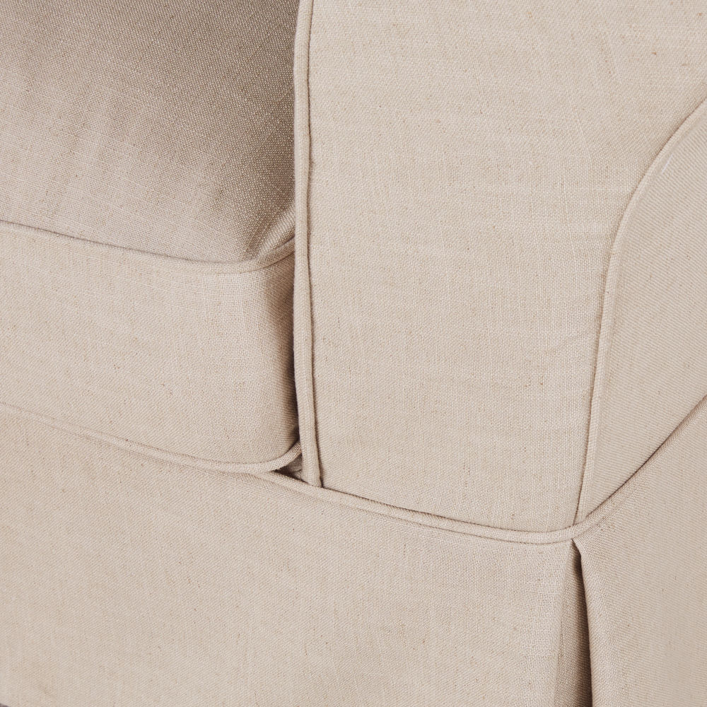 Canapé Roma 3/4 places en tissu beige effet lin