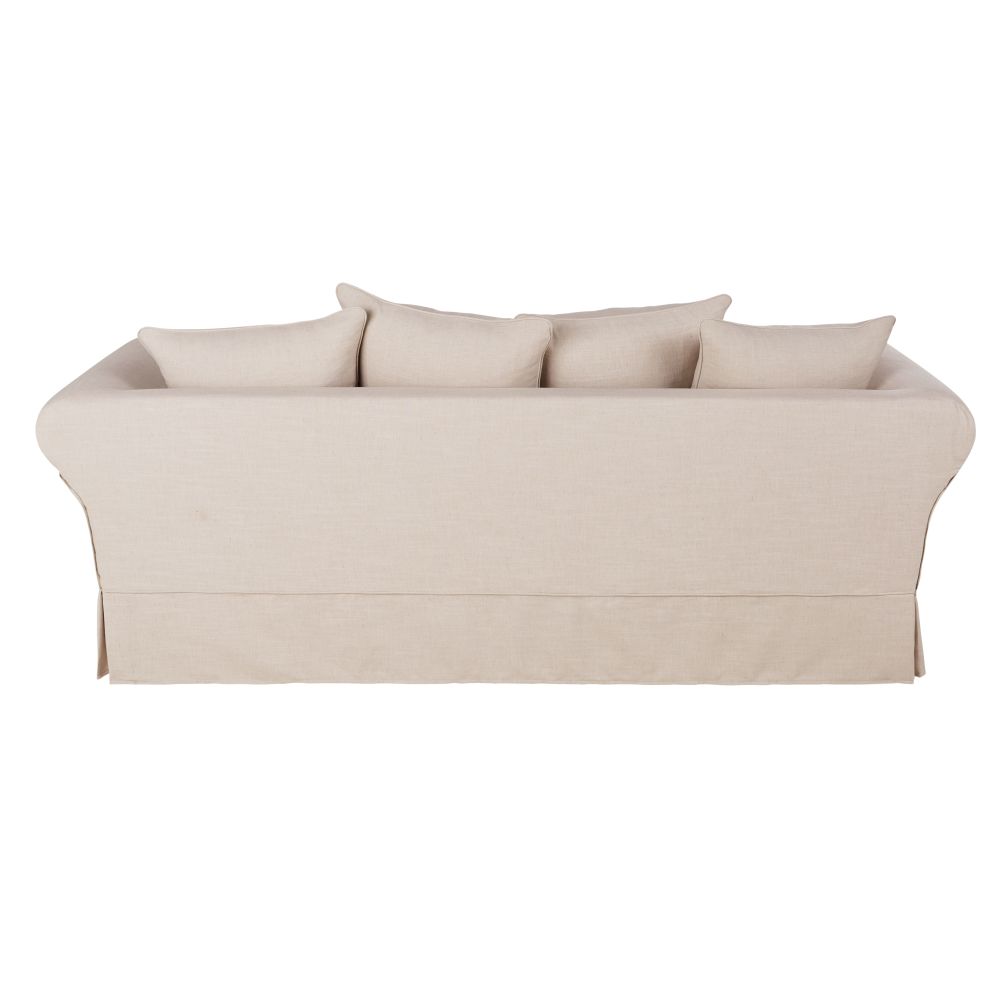 Canapé Roma 3/4 places en tissu beige effet lin