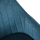 Fauteuil de table Archie bleu et pieds en bois de chêneie)