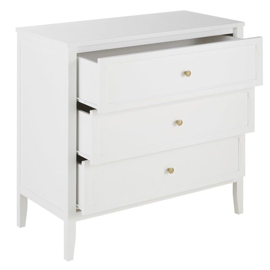 CHAMAREL - Commode avec plan à langer 3 tiroirs blanche