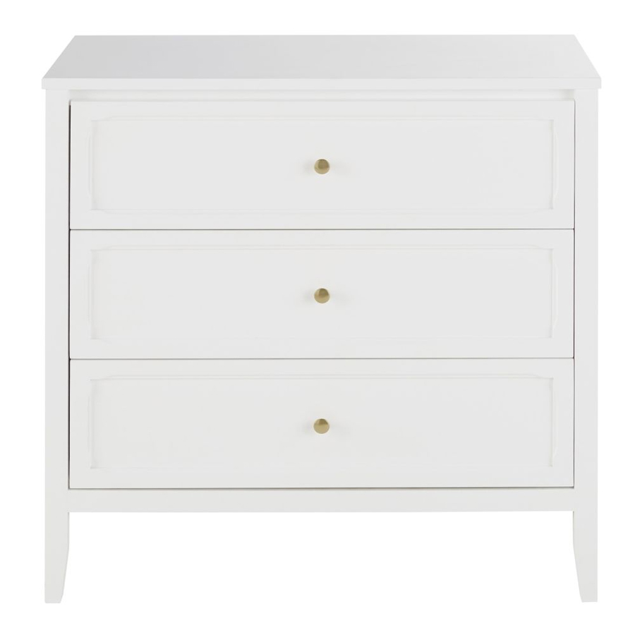 CHAMAREL - Commode avec plan à langer 3 tiroirs blanche