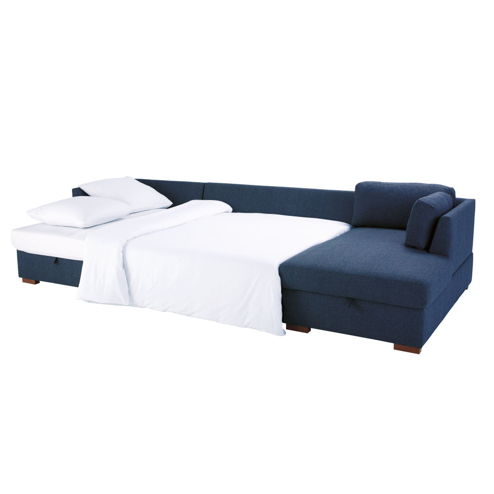 Canapé-lit panoramique convertible Times square 6 places bleu nuit