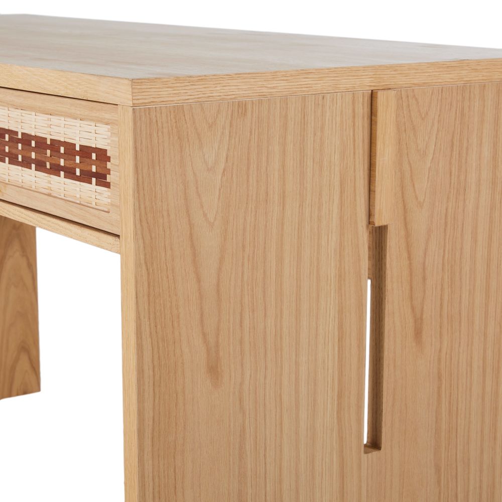 Bureau Varuna 2 tiroirs 1 niche en bambou tressé