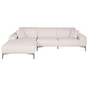 Canapé d'angle gauche Tokyo 5 places en textile tramé beige