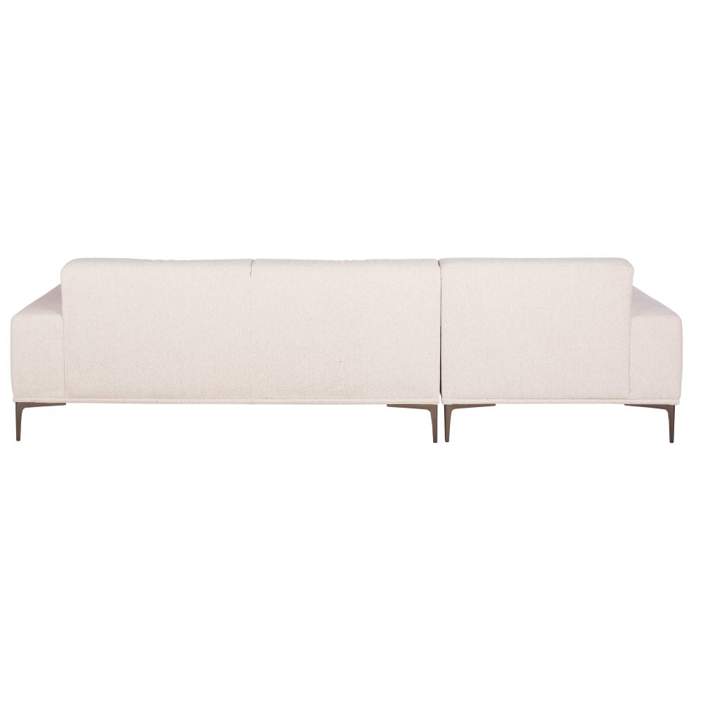 Canapé d'angle gauche Tokyo 5 places en textile tramé beige