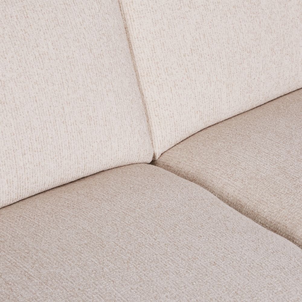 Canapé d'angle gauche Tokyo 5 places en textile tramé beige