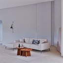 Canapé d'angle gauche Tokyo 5 places en textile tramé beige