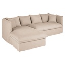 Canapé d'angle gauche Louvain 4/5 places en lin froissé beige