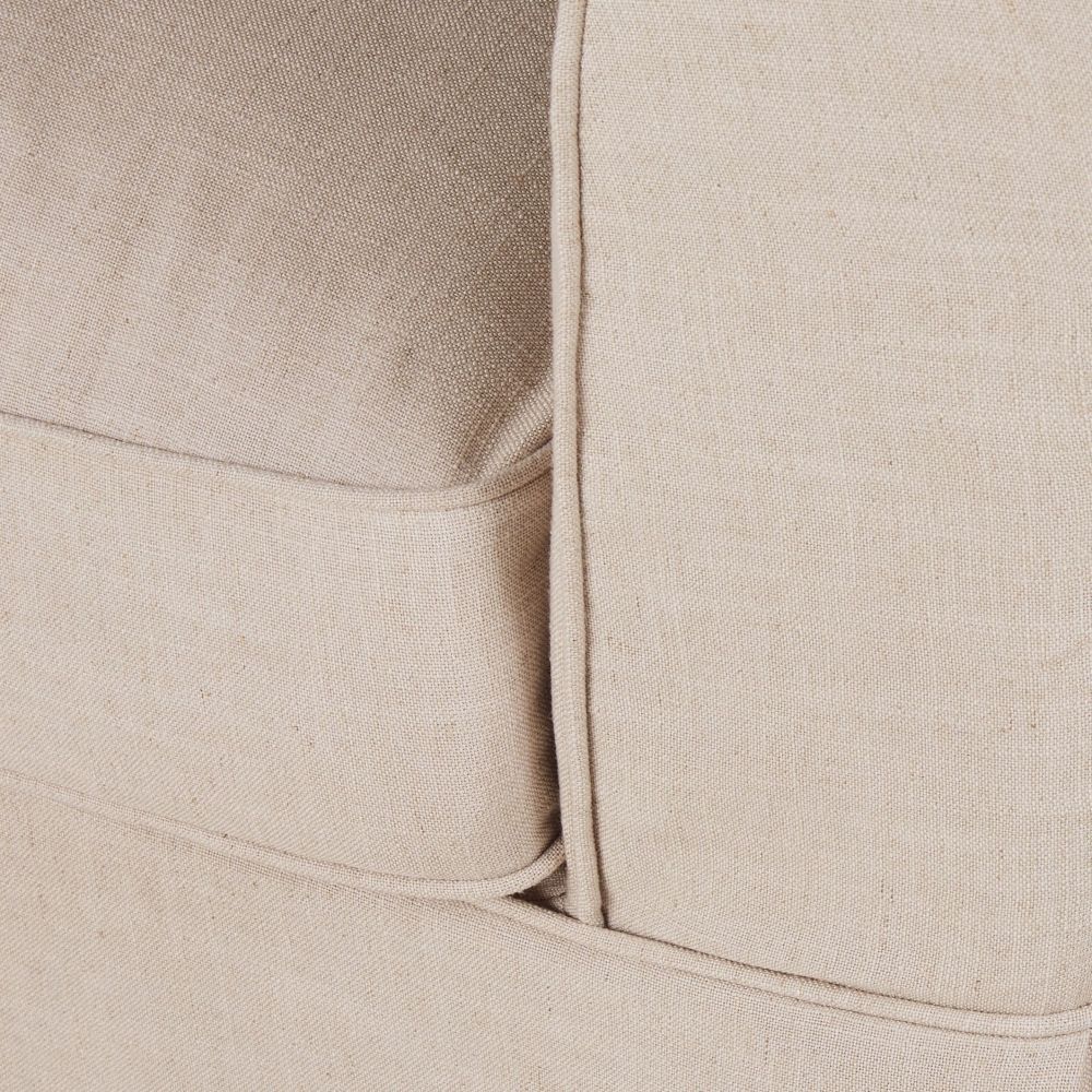 Canapé d'angle gauche Louvain 4/5 places en lin froissé beige