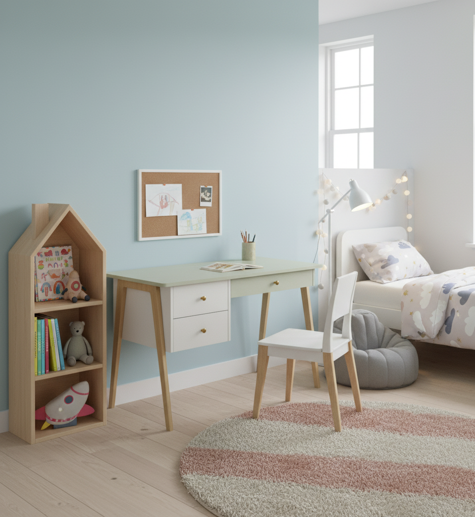 Bureau enfant Suzon 3 tiroirs pieds en chêne