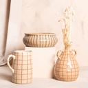 Vase Zanzibar en grès cérame line orange