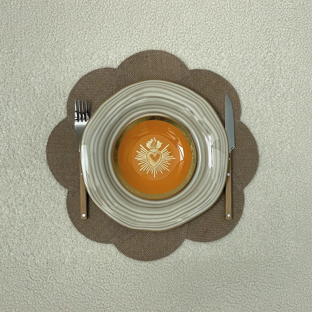 Assiette Sapa plate blanc cassé D26,9 H2,7cm