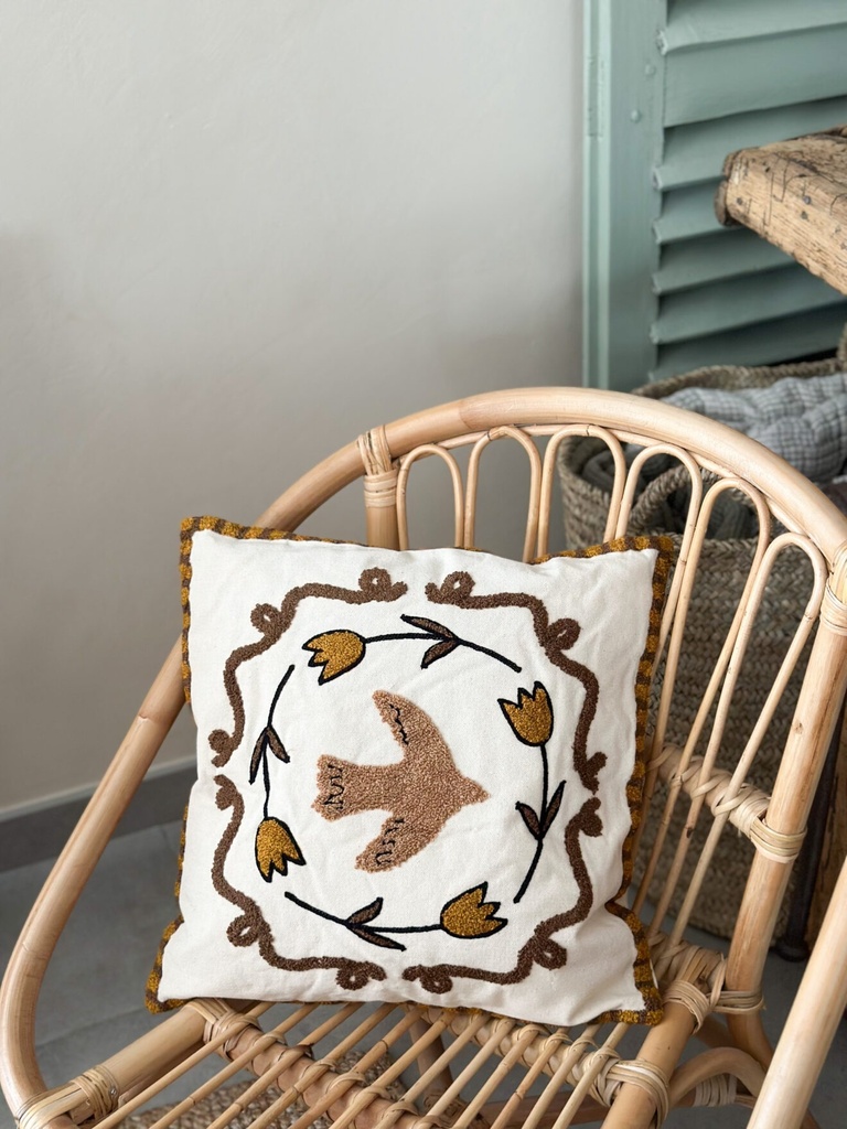 Coussin Influence colombe sable 40x40cm