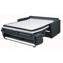 Canapé convertible Julian 2/3 places en textile tramé gris anthracite, matelas 18 cm