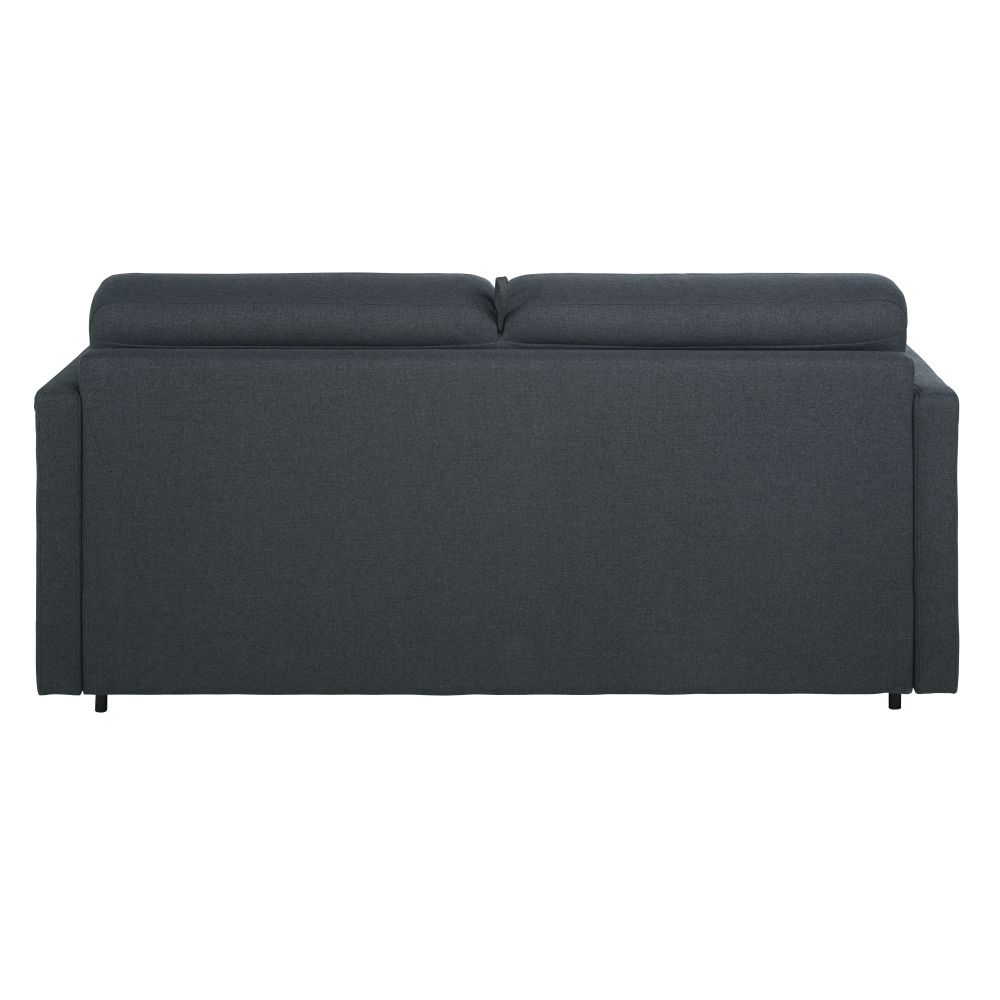 Canapé convertible Julian 2/3 places en textile tramé gris anthracite, matelas 18 cm