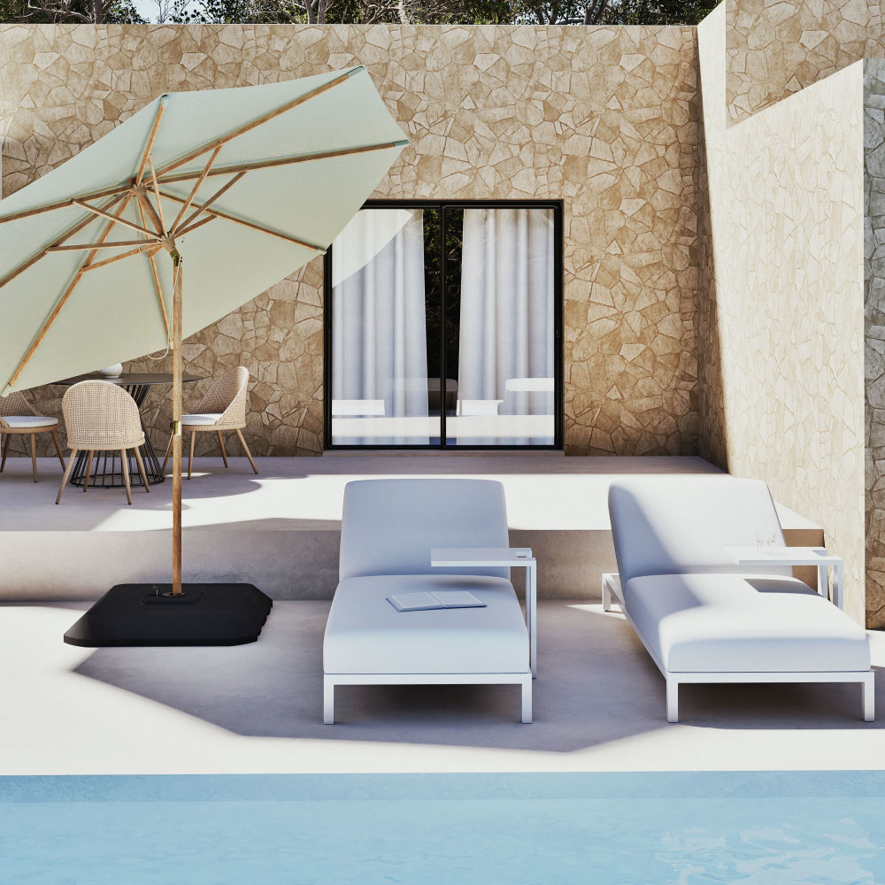 Bain de soleil Callisto en textile enduit blanc