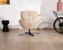 Fauteuil Bissett tournant en velours côtelé beige