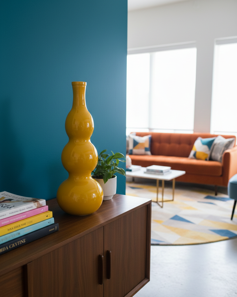 VASE 3 BALLES Ø17XH45CM MOUTARDE OPAQUE