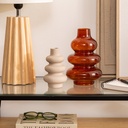 Vase 3 boules en verre recyclé fumé orange 14.5x22cm